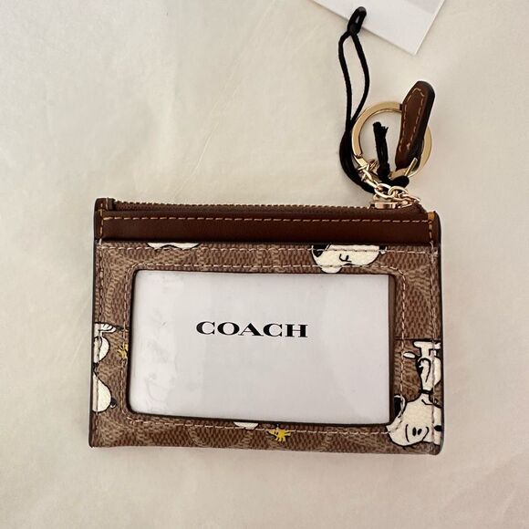 LAST ❤️ Coach X Peanuts Mini Skinny Id Case Signature Canvas With Snoopy CBT14 - Picture 3 of 6